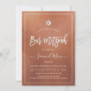 PixDezines Faux Koper + Platina Bat Mitzvah Kaart