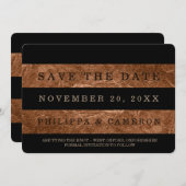 PixDezines faux koperfolie strepen de datum beware Save The Date (Voorkant / Achterkant)