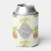 PixDezines Faux Metallic Ananas Patroon Blikjeskoeler (Blikje Voorkant)