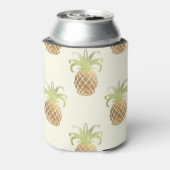 PixDezines Faux Metallic Ananas Patroon Blikjeskoeler (Blikje Achterkant)