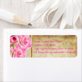 PixDezines faux perkament/roze konijn orchidee Etiket (Insitu)