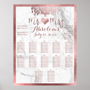 PixDezines Faux Roos Gold Chandelier/Heart/Marble Poster