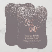 PixDezines Faux Roos Gold Confetti Save the Date (Voorkant / Achterkant)