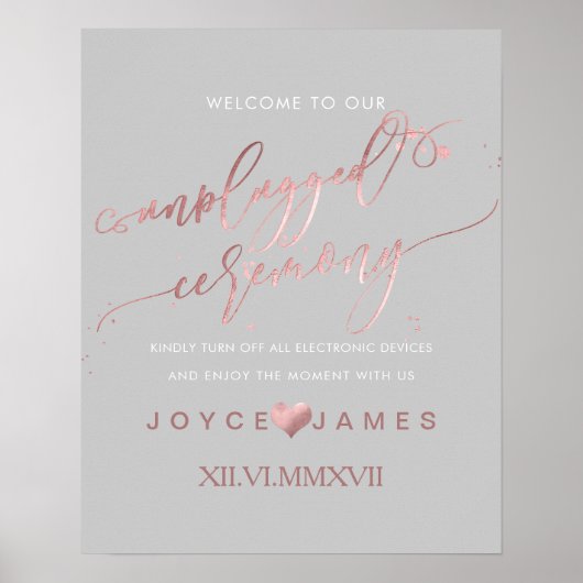 PixDezines Faux Roos Gold/DIY #UNPLUGGED CEREMONY Poster (Voorkant)