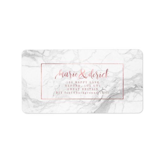 PixDezines Faux Roos Gold+Marble+DIY Achtergrond Etiket (Voorkant)