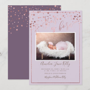 PixDezines Faux Roos Gold Stars, een ster is gebor Kaart