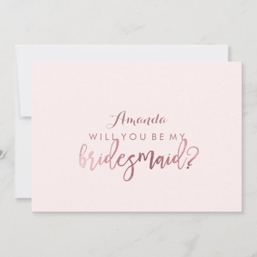 PixDezines Faux Roos Gold zal je zijn..Bridesmaid Kaart (Voorkant)