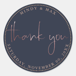 PixDezines FAUX ROOS GOUD DANK U   DIY KLEUR Ronde Sticker