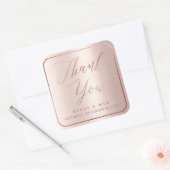 PixDezines FAUX ROOS GOUD DANK U, MODERN SCRIPT Vierkante Sticker (Envelop)