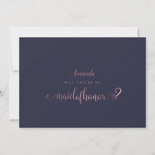 PixDezines Faux Roos Goud Maid of Honor Kaart (Voorkant)