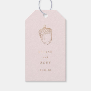 PixDezines Faux Roos Gouden Eikel/Roze DIY Bckgrnd Cadeaulabel