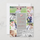 PixDezines Faux Roos Gouden Hart Dank u Bedankkaart (Voorkant)