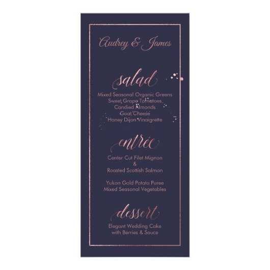 PixDezines Faux Rose Gold Calligraphy Menu Script (Dos)