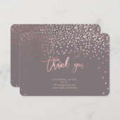 PixDezines Faux Rose Gold Confetti Merci (Devant / Derrière)