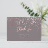 PixDezines Faux Rose Gold Confetti Merci (Debout devant)