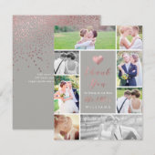 PixDezines Faux Rose Gold Heart Merci (Devant / Derrière)