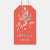PixDezines Faux Silver Chandelier / Bat Mitzvah Cadeaulabel (Achterkant)