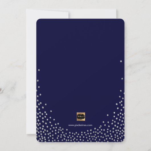 PixDezines Faux Silver Confetti/Hart/Opslagdatum Save The Date (Achterkant)