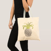 PixDezines Faux Silver Gold Pineappel Tote Bag (Voorkant (product))