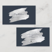 PixDezines Faux Silver H2 geborsteld Visitekaartje (Voorkant / Achterkant)