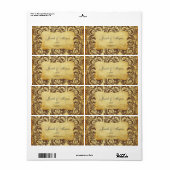 PixDezines Felina, Faux Silver Fidora Damask Etiket (Full Sheet)