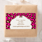 PixDezines Felina, hete roze luipaard print Etiket (Insitu)