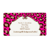 PixDezines Felina, hete roze luipaard print Etiket (Voorkant)