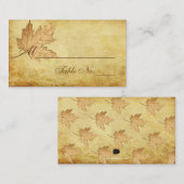 PixDezines Feuilles d'érable/Faux Gold/Place Carte (Devant / Derrière)