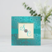 PixDezines Fidora Blue+Blauwgroen  Damask Kaart (Staand voorkant)