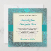 PixDezines Fidora Blue+Blauwgroen  Damask Kaart (Achterkant)