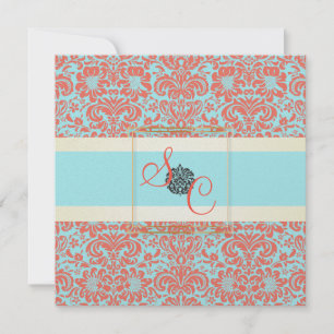 PixDezines Fidora Blue+Coral Damask Kaart
