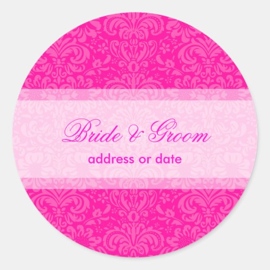 PixDezines Fidora  Damask Ronde Sticker (Voorkant)