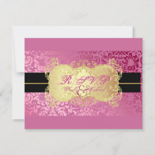PixDezines Fidora Damask RSVP-kaarten RSVP Kaartje