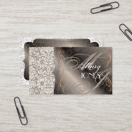 PixDezines Fidora  Damask Visitekaartje (Voorkant / Achterkant in situ)