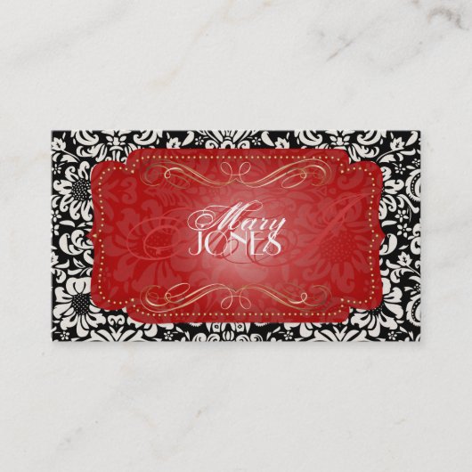 PixDezines Fidora  Damask Visitekaartje (Voorkant)