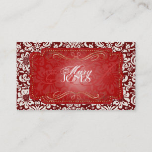 PixDezines Fidora Vintage Damask Visitekaartje