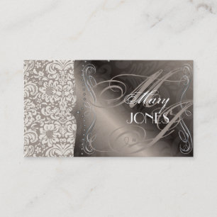 PixDezines Fidora Vintage Damask Visitekaartje