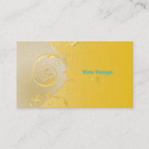 PixDezines Filigree+swirls/goud+geel/DIY Visitekaartje