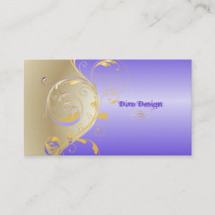PixDezines filigree+swirls/royal paarse Visitekaartje
