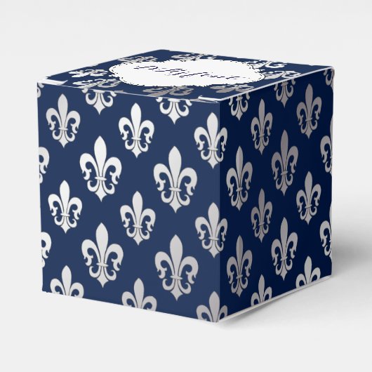 PixDezines fleur de lis silver Bedankdoosjes (Voorkant Zijde)