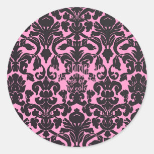 PixDezines Flora Damask, DIY achtergrond/roze Ronde Sticker