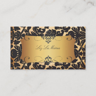 PixDezines FLORA DAMASK/FAUX PARCHMENT Visitekaartje