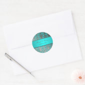 PixDezines Flora Damask Ronde Sticker (Envelop)