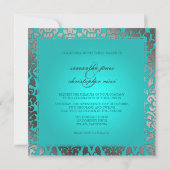 PixDezines Flora Damask Wedding Invitations Kaart (Achterkant)