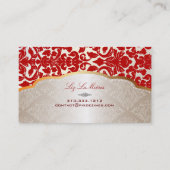 PixDezines flora demask/red Visitekaartje (Achterkant)