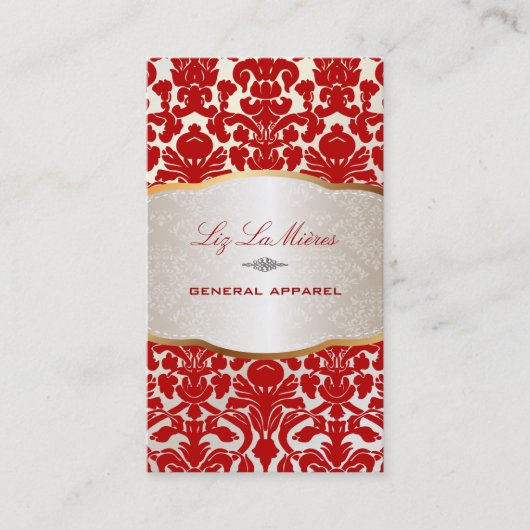 PixDezines flora demask/red Visitekaartje (Voorkant)