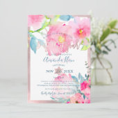 PixDezines Floral Waterverf Bat Mitzvah Kaart (Staand voorkant)