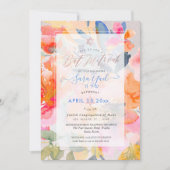 PixDEzines Floral Waterverf Rozen Mitzvah Kaart (Voorkant)
