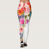 PixDezines Floral Waterverf/Spring Bouquet Leggings (Achterkant)