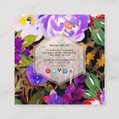 PixDezines Floral Waterverf/Summer Bouquet Vierkante Visitekaartje (Achterkant)